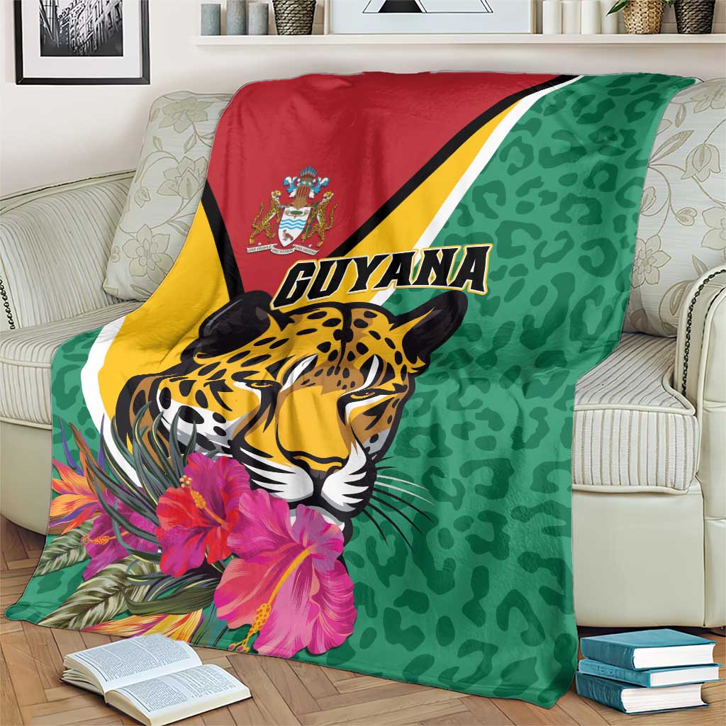 Guyana Blanket Jaguar Tropical Flowers