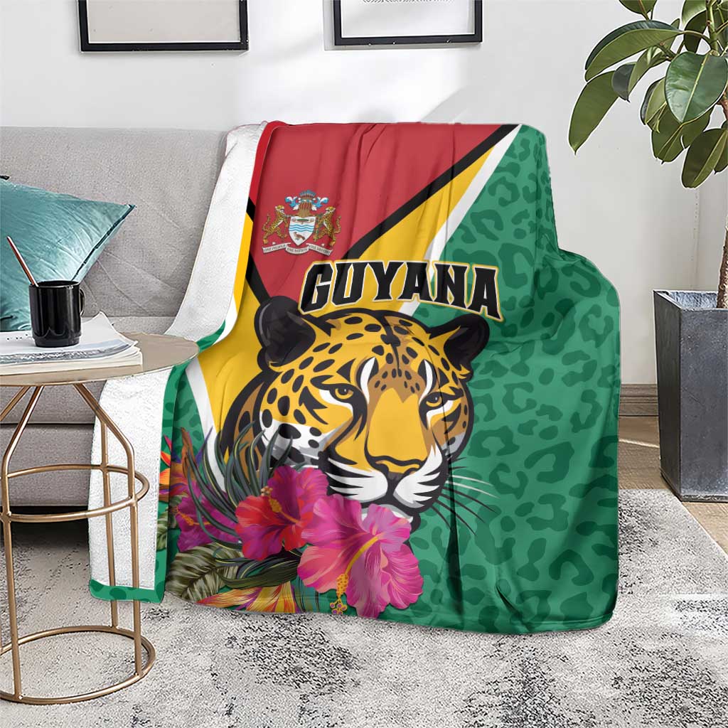 Guyana Blanket Jaguar Tropical Flowers