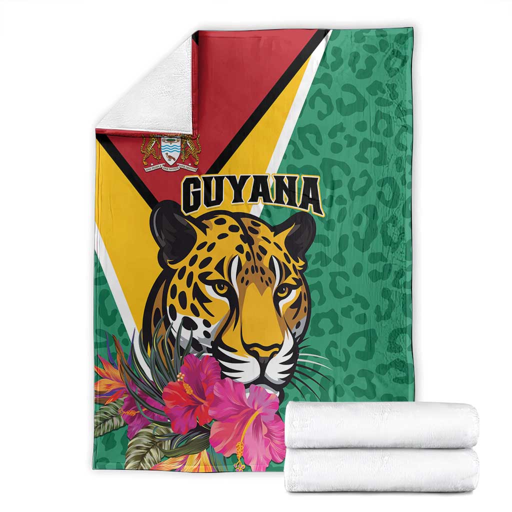 Guyana Blanket Jaguar Tropical Flowers