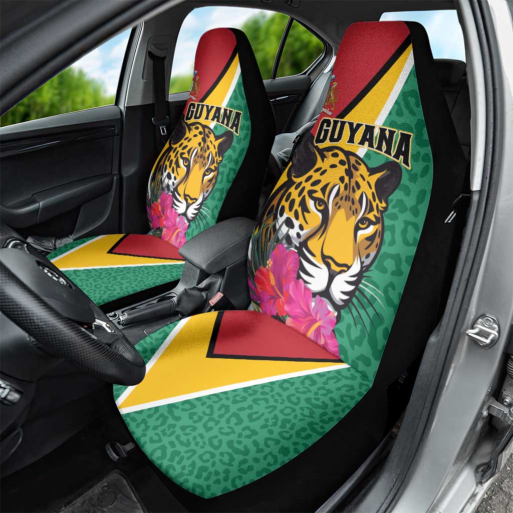 Guyana Car Seat Cover Jaguar Tropical Flowers