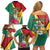 Personalized Guyana Family Matching Off Shoulder Short Dress and Hawaiian Shirt Jaguar Tropical Flowers