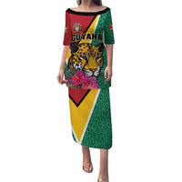 Personalized Guyana Puletasi Jaguar Tropical Flowers