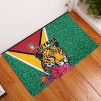 Guyana Rubber Doormat Jaguar Tropical Flowers - Wonder Print Shop