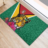 Guyana Rubber Doormat Jaguar Tropical Flowers - Wonder Print Shop