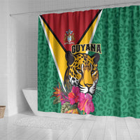 Guyana Shower Curtain Jaguar Tropical Flowers - Wonder Print Shop