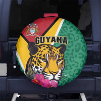 Guyana Spare Tire Cover Jaguar Tropical Flowers - Wonder Print Shop