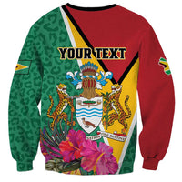 Personalized Guyana Sweatshirt Jaguar Tropical Flowers - Wonder Print Shop