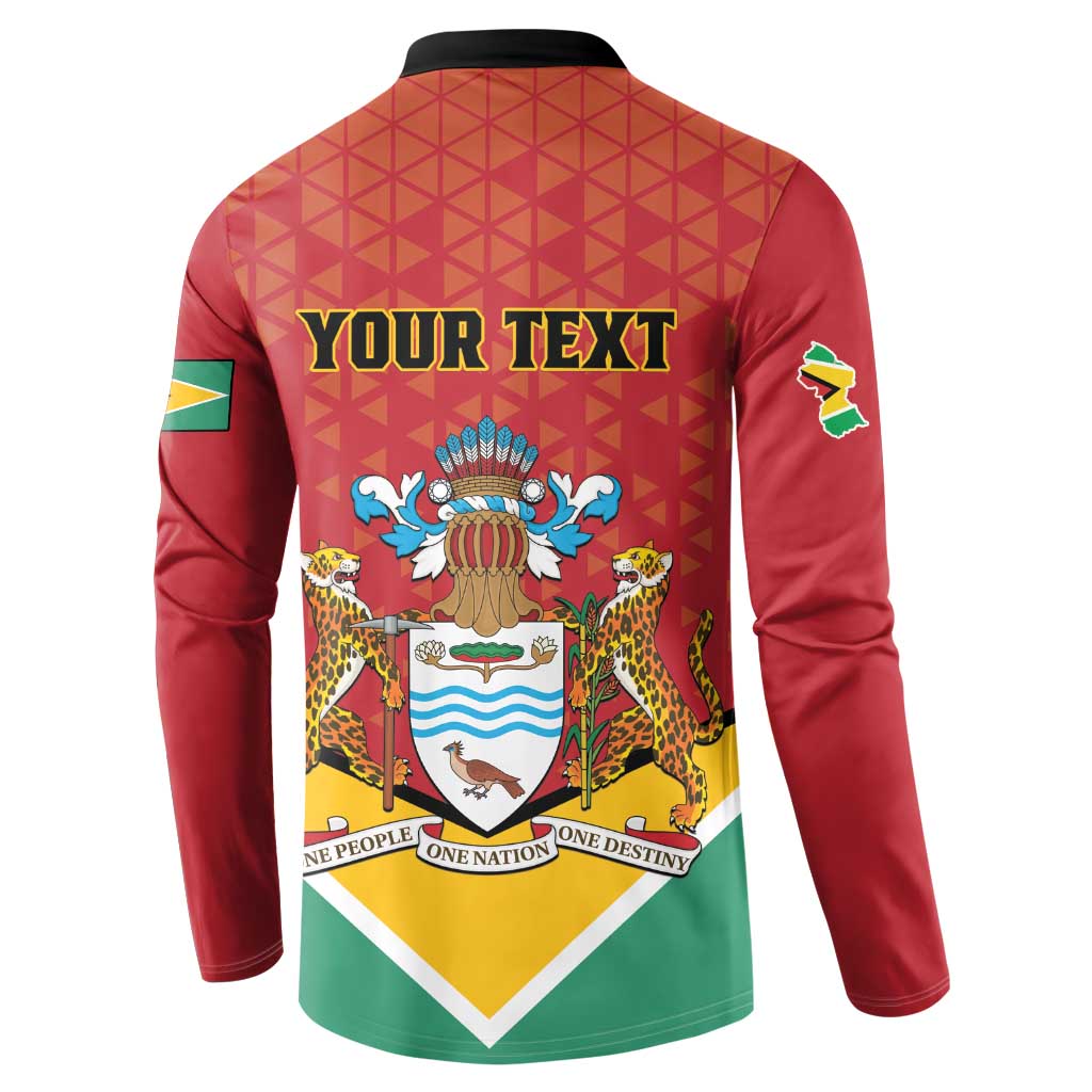 Personalized Guyana 55th Republic Anniversary Button Sweatshirt Flag Style