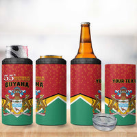 Personalized Guyana 55th Republic Anniversary 4 in 1 Can Cooler Tumbler Flag Style
