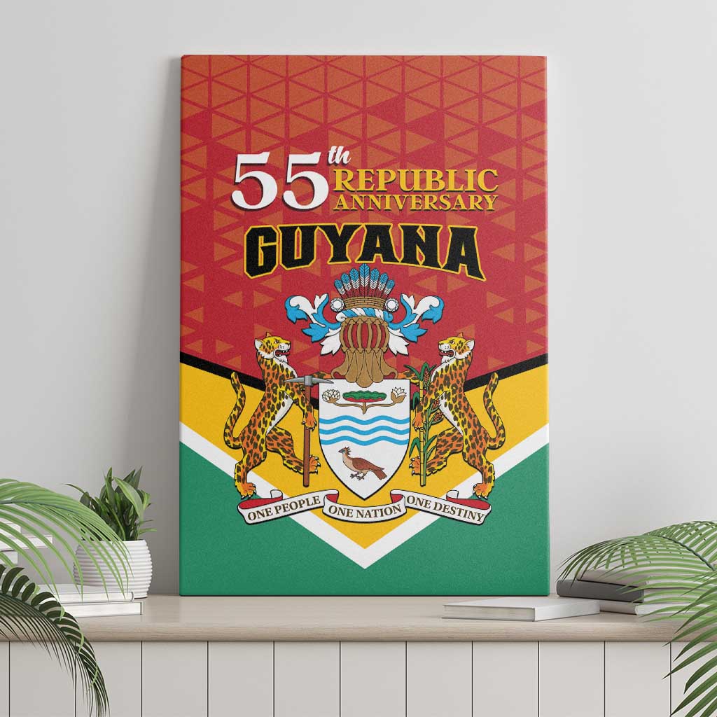 Guyana 55th Republic Anniversary Canvas Wall Art Flag Style