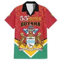 Personalized Guyana 55th Republic Anniversary Family Matching Long Sleeve Bodycon Dress and Hawaiian Shirt Flag Style