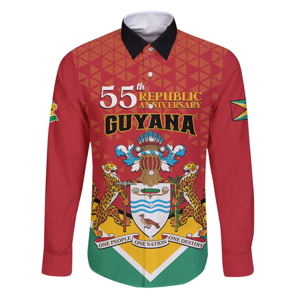 Personalized Guyana 55th Republic Anniversary Family Matching Puletasi and Hawaiian Shirt Flag Style