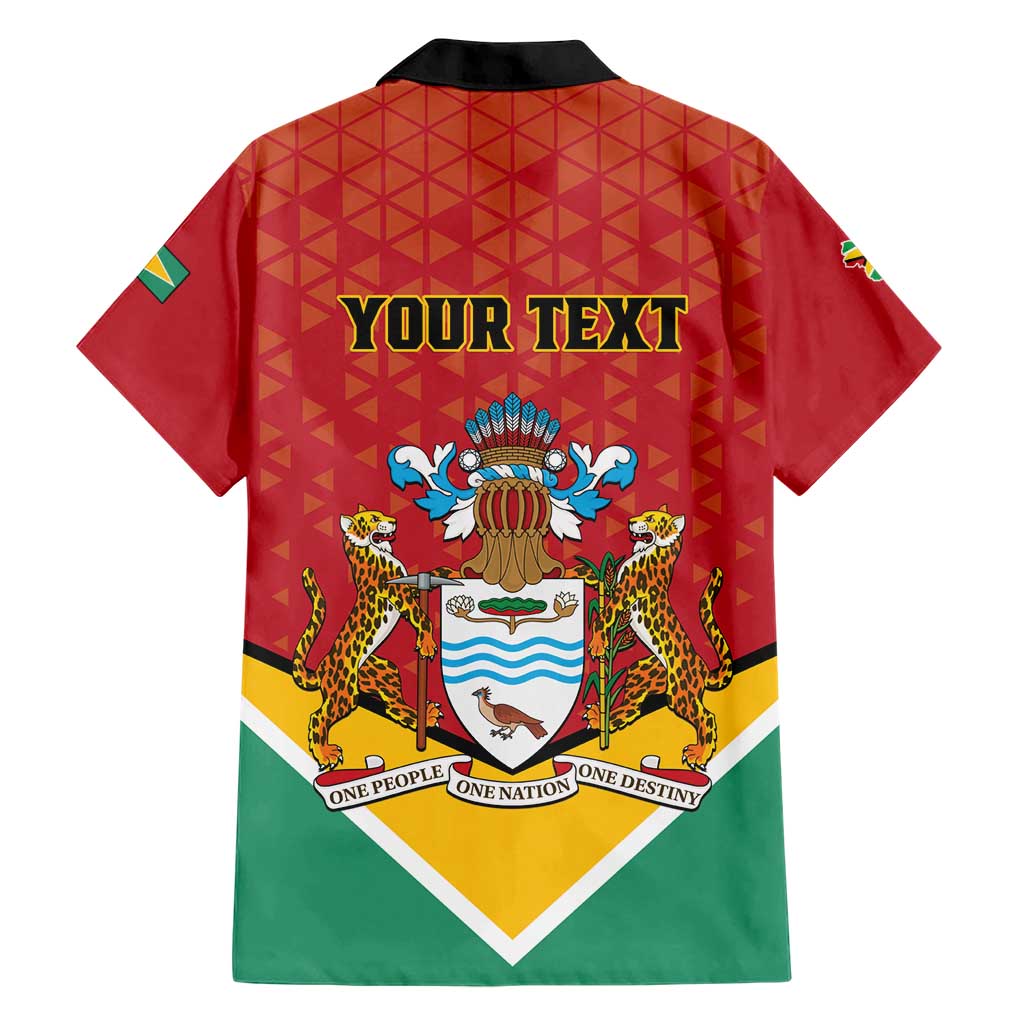 Personalized Guyana 55th Republic Anniversary Family Matching Short Sleeve Bodycon Dress and Hawaiian Shirt Flag Style