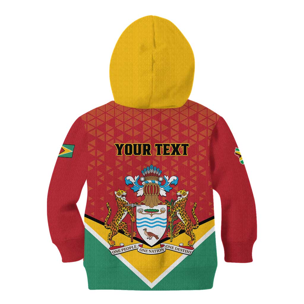 Personalized Guyana 55th Republic Anniversary Kid Hoodie Flag Style