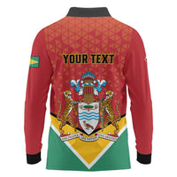 Personalized Guyana 55th Republic Anniversary Long Sleeve Polo Shirt Flag Style