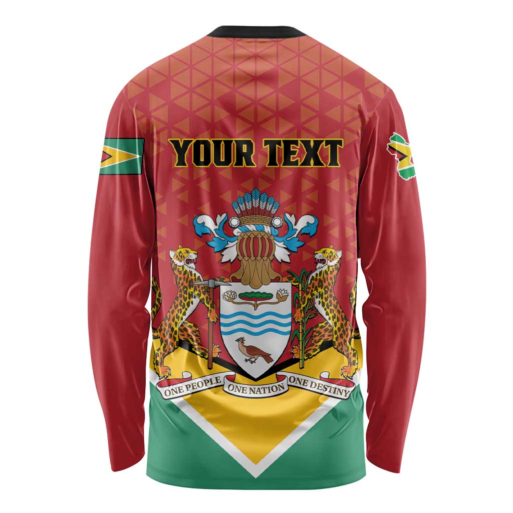 Personalized Guyana 55th Republic Anniversary Long Sleeve Shirt Flag Style