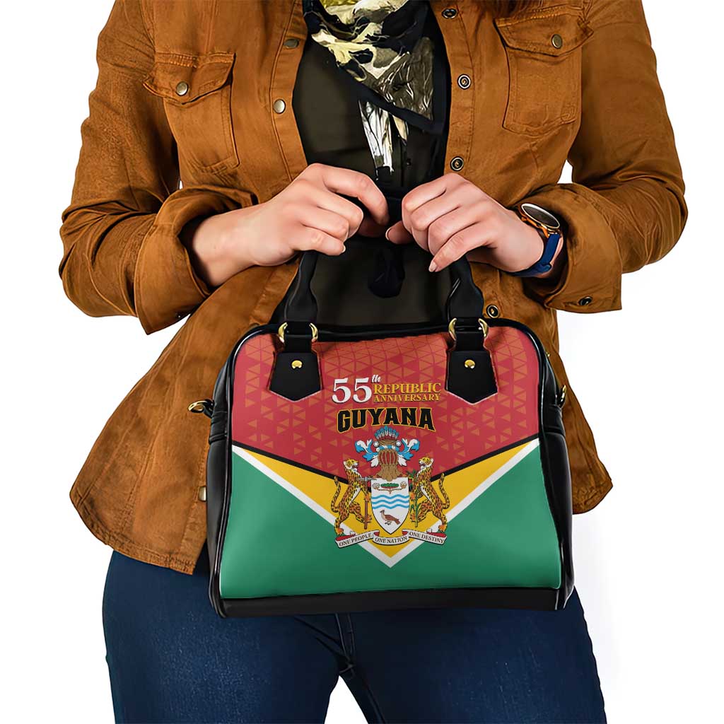 Guyana 55th Republic Anniversary Shoulder Handbag Flag Style - Wonder Print Shop