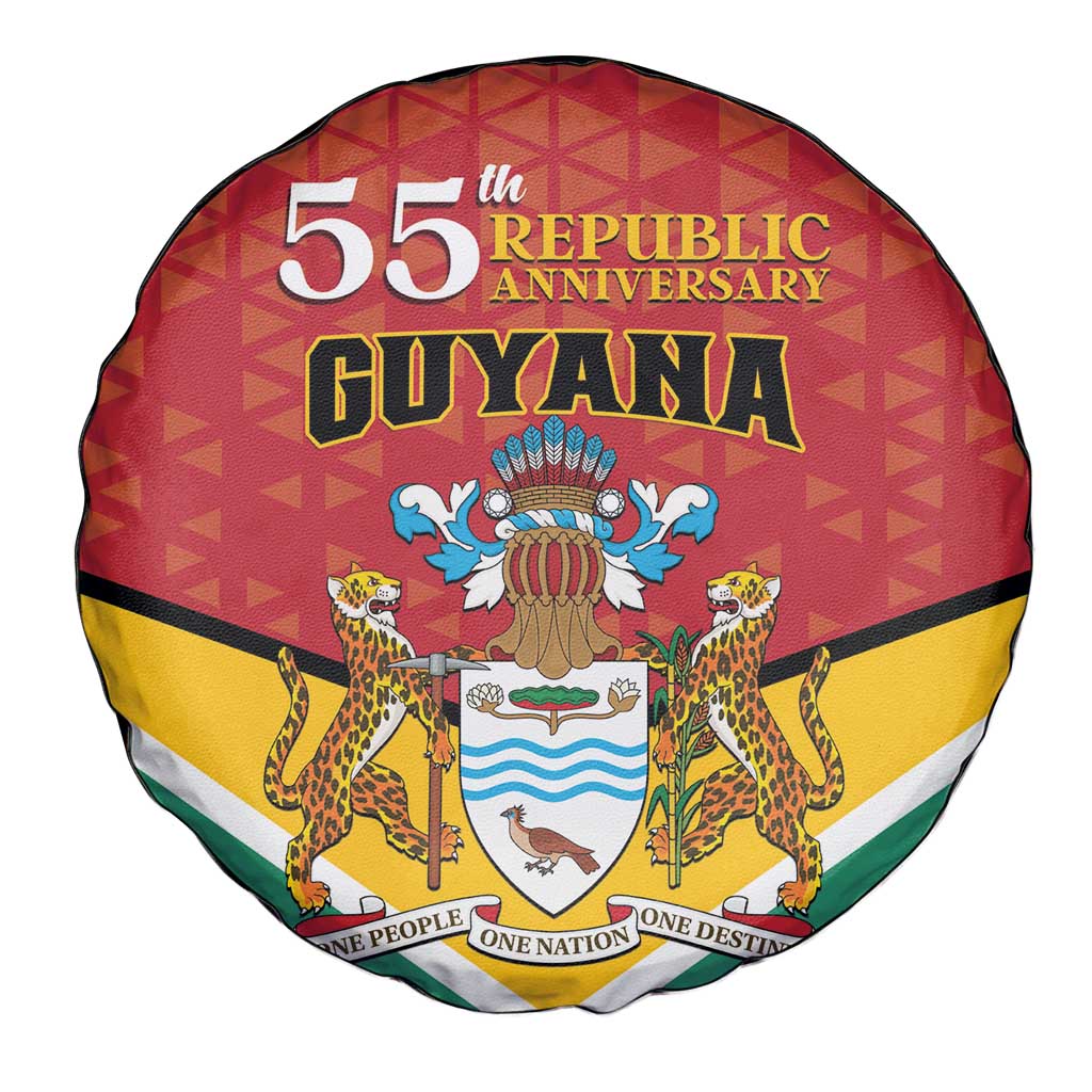 Guyana 55th Republic Anniversary Spare Tire Cover Flag Style - Wonder Print Shop