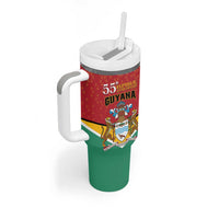 Personalized Guyana 55th Republic Anniversary Tumbler With Handle Flag Style - Wonder Print Shop