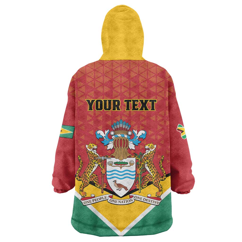 Personalized Guyana 55th Republic Anniversary Wearable Blanket Hoodie Flag Style - Wonder Print Shop