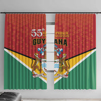 Guyana 55th Republic Anniversary Window Curtain Flag Style - Wonder Print Shop