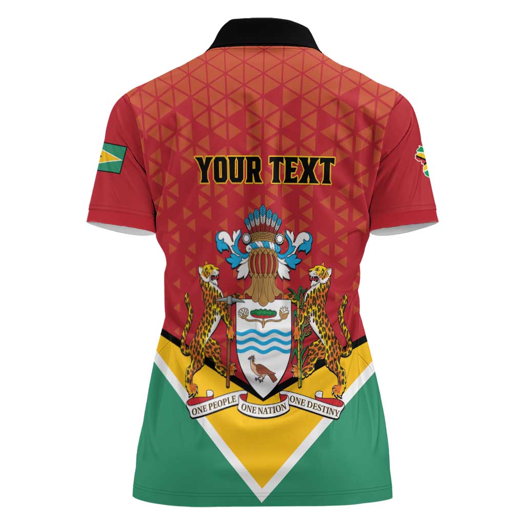 Personalized Guyana 55th Republic Anniversary Women Polo Shirt Flag Style - Wonder Print Shop
