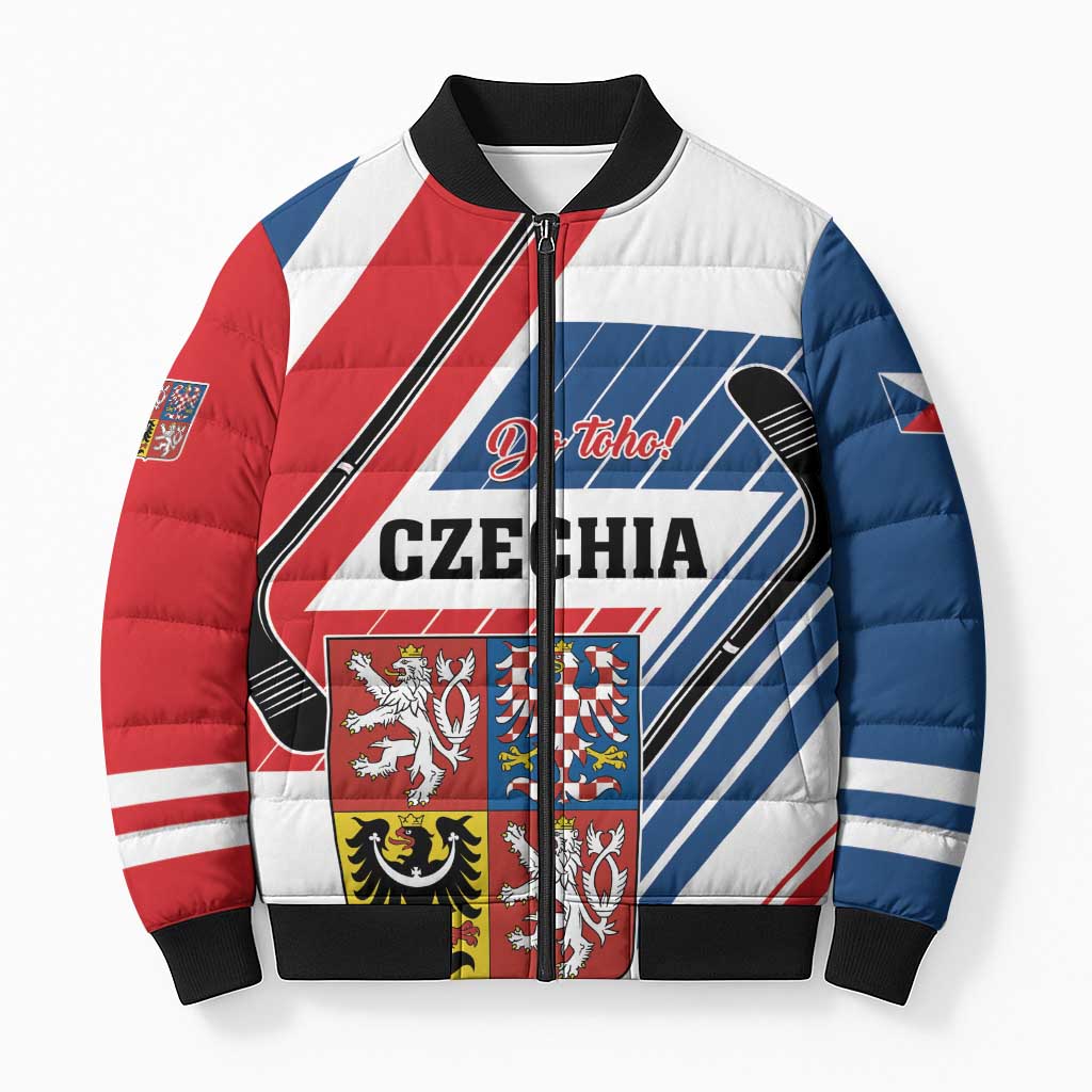 Custom Hockey 2026 Czech Republic Bomber Puffer Jacket Team Czechia Go Champions - Wonder Print Shop