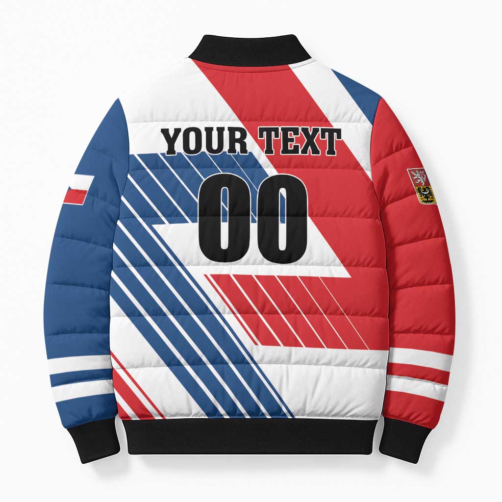 Custom Hockey 2026 Czech Republic Bomber Puffer Jacket Team Czechia Go Champions - Wonder Print Shop