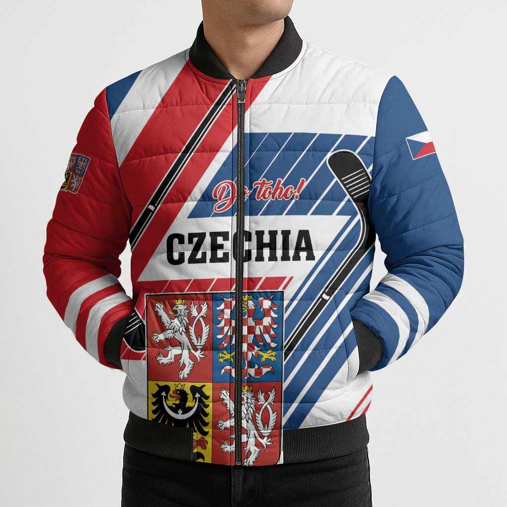 Custom Hockey 2026 Czech Republic Bomber Puffer Jacket Team Czechia Go Champions - Wonder Print Shop