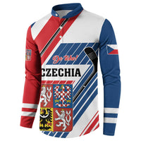 Custom Hockey 2026 Czech Republic Button Sweatshirt Team Czechia Go Champions - Wonder Print Shop