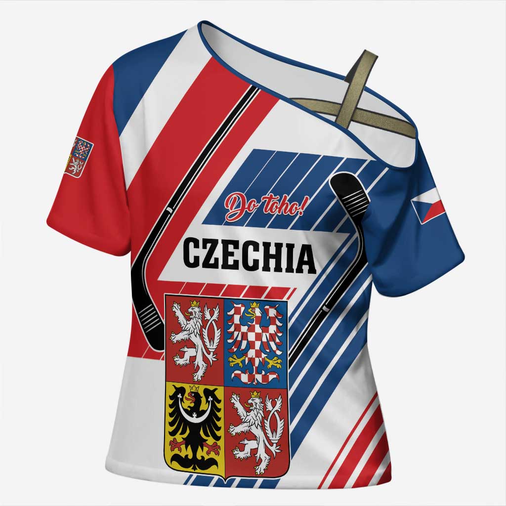 Custom Hockey 2026 Czech Republic Cross Shoulder Shirt Team Czechia Go Champions - Wonder Print Shop
