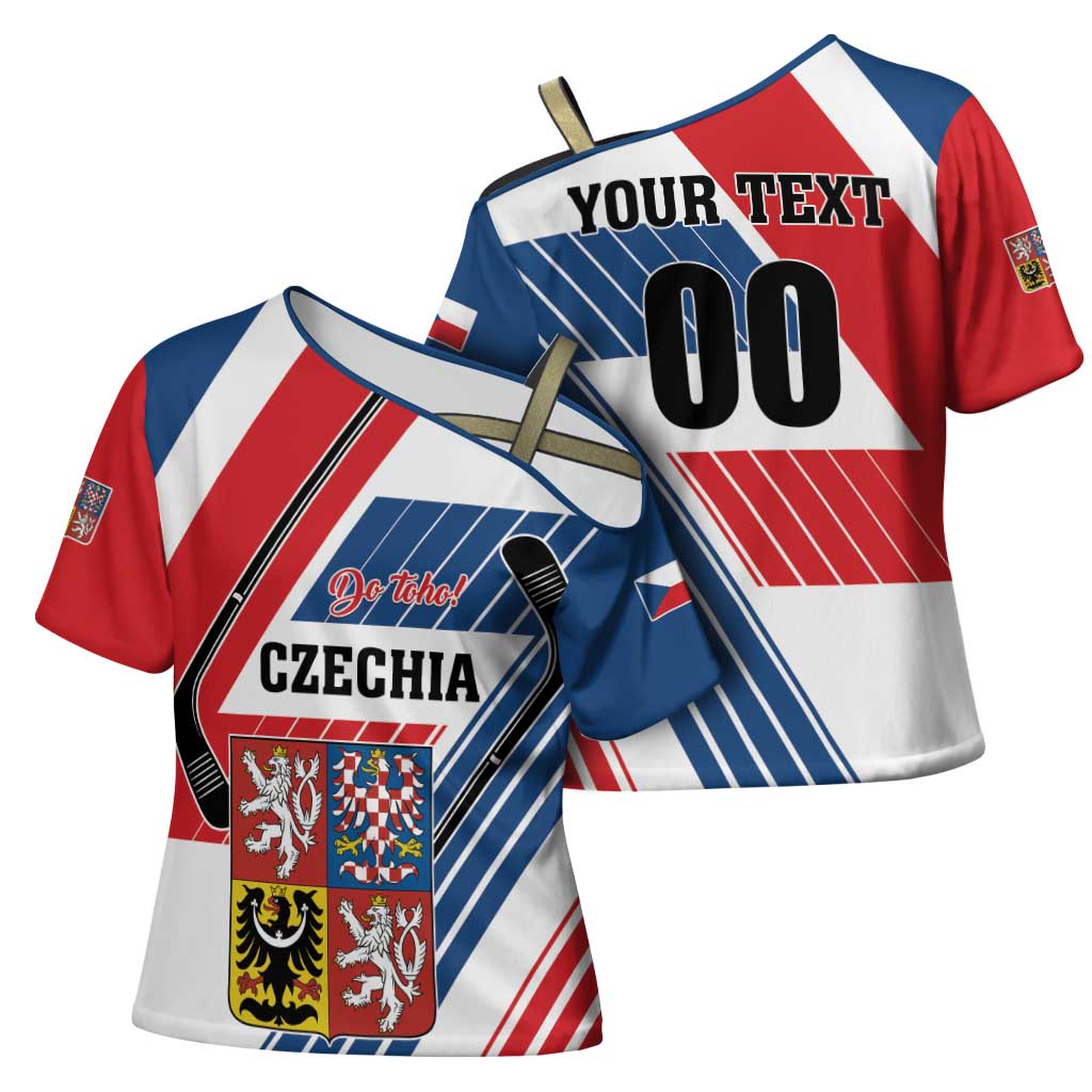 Custom Hockey 2026 Czech Republic Cross Shoulder Shirt Team Czechia Go Champions - Wonder Print Shop