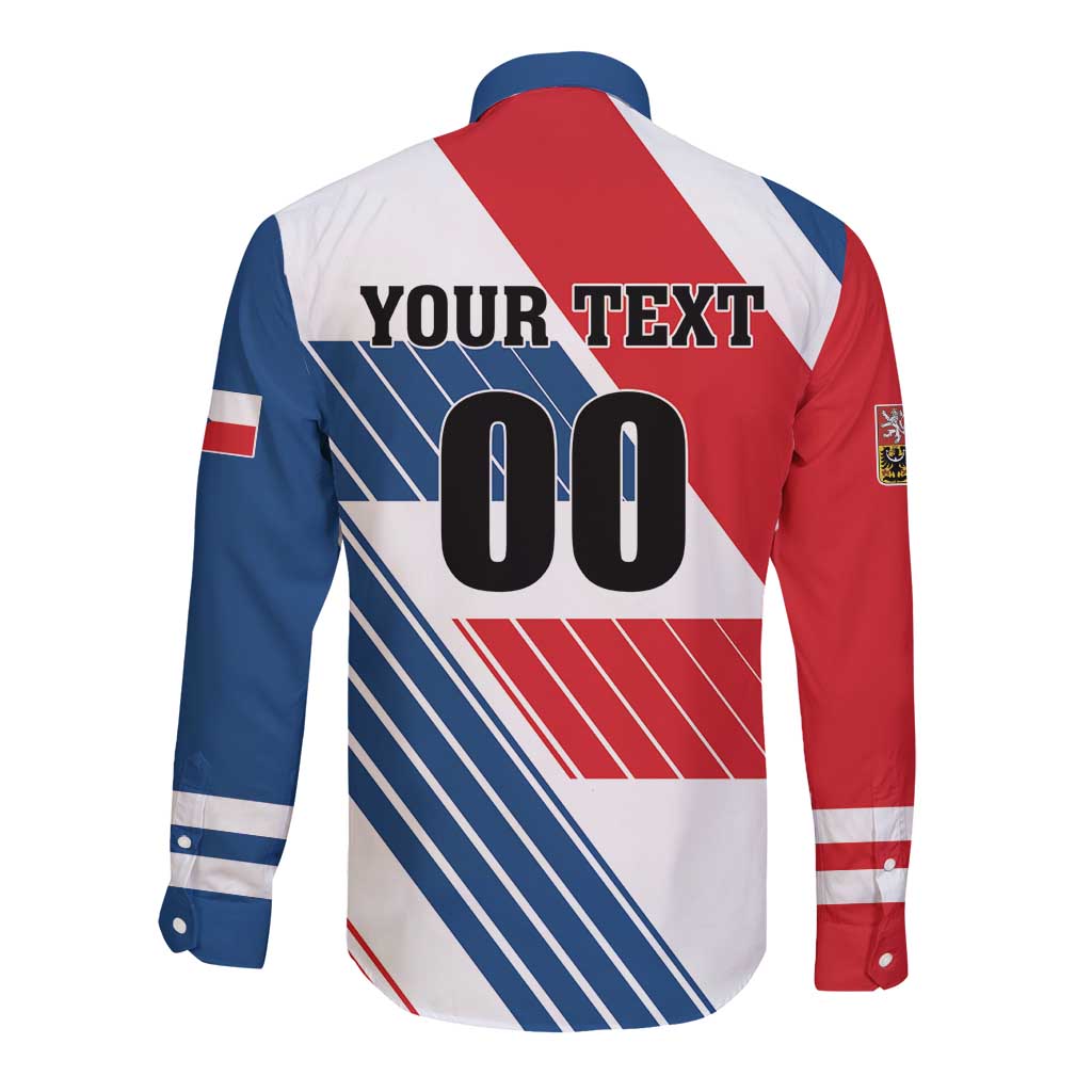 Custom Hockey 2026 Czech Republic Long Sleeve Button Shirt Team Czechia Go Champions - Wonder Print Shop