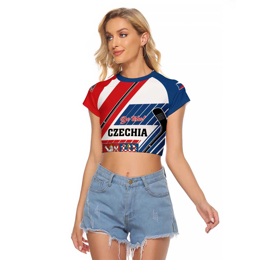 Custom Hockey 2026 Czech Republic Raglan Cropped T Shirt Team Czechia Go Champions - Wonder Print Shop