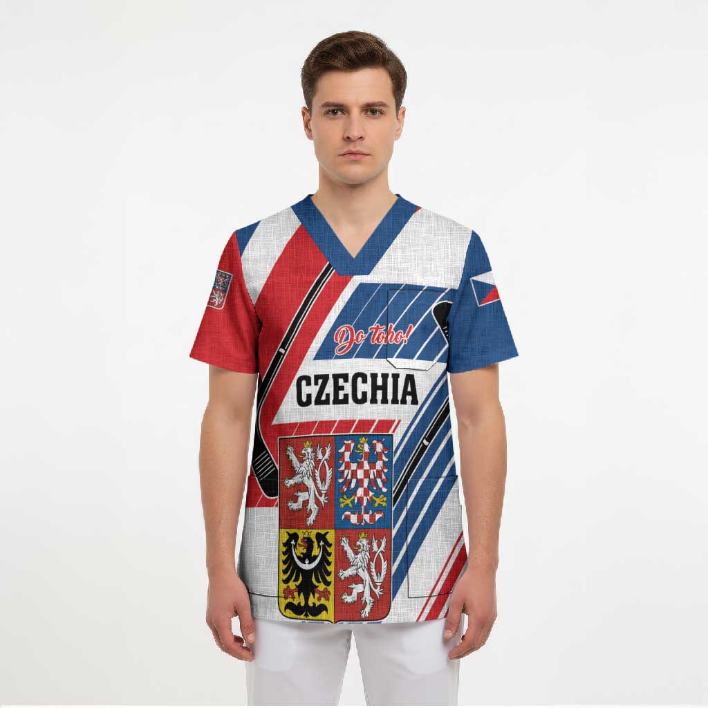 Custom Hockey 2026 Czech Republic Scrub Top Team Czechia Go Champions - Wonder Print Shop
