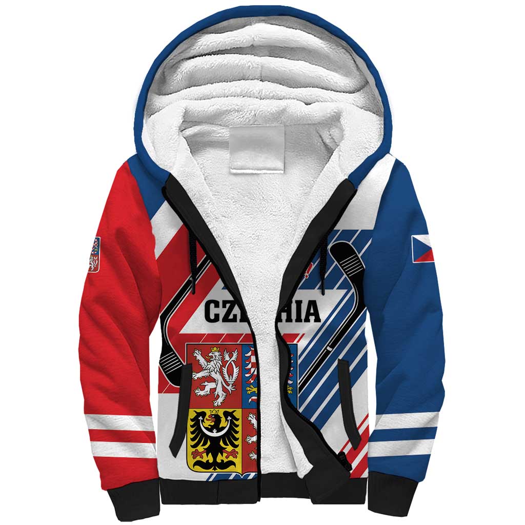 Custom Hockey 2026 Czech Republic Sherpa Hoodie Team Czechia Go Champions - Wonder Print Shop