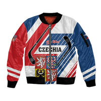 Custom Hockey 2026 Czech Republic Sleeve Zip Bomber Jacket Team Czechia Go Champions - Wonder Print Shop
