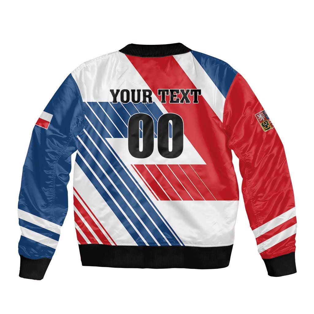 Custom Hockey 2026 Czech Republic Sleeve Zip Bomber Jacket Team Czechia Go Champions - Wonder Print Shop