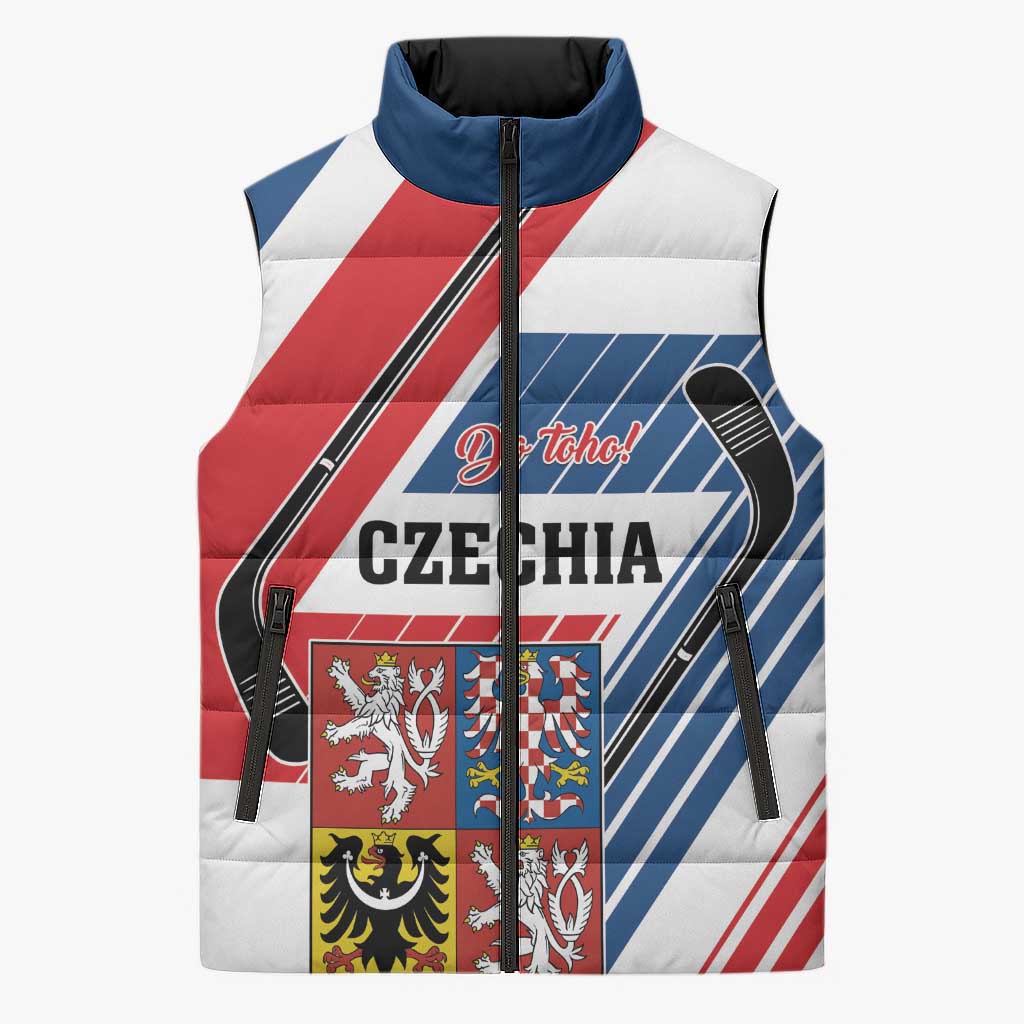 Custom Hockey 2026 Czech Republic Sleeveless Puffer Jacket Team Czechia Go Champions - Wonder Print Shop