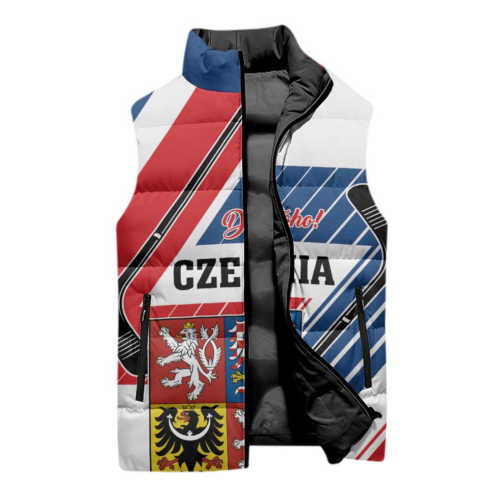 Custom Hockey 2026 Czech Republic Sleeveless Puffer Jacket Team Czechia Go Champions - Wonder Print Shop