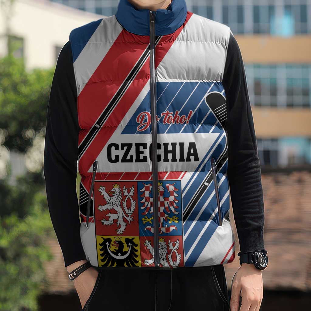 Custom Hockey 2026 Czech Republic Sleeveless Puffer Jacket Team Czechia Go Champions - Wonder Print Shop