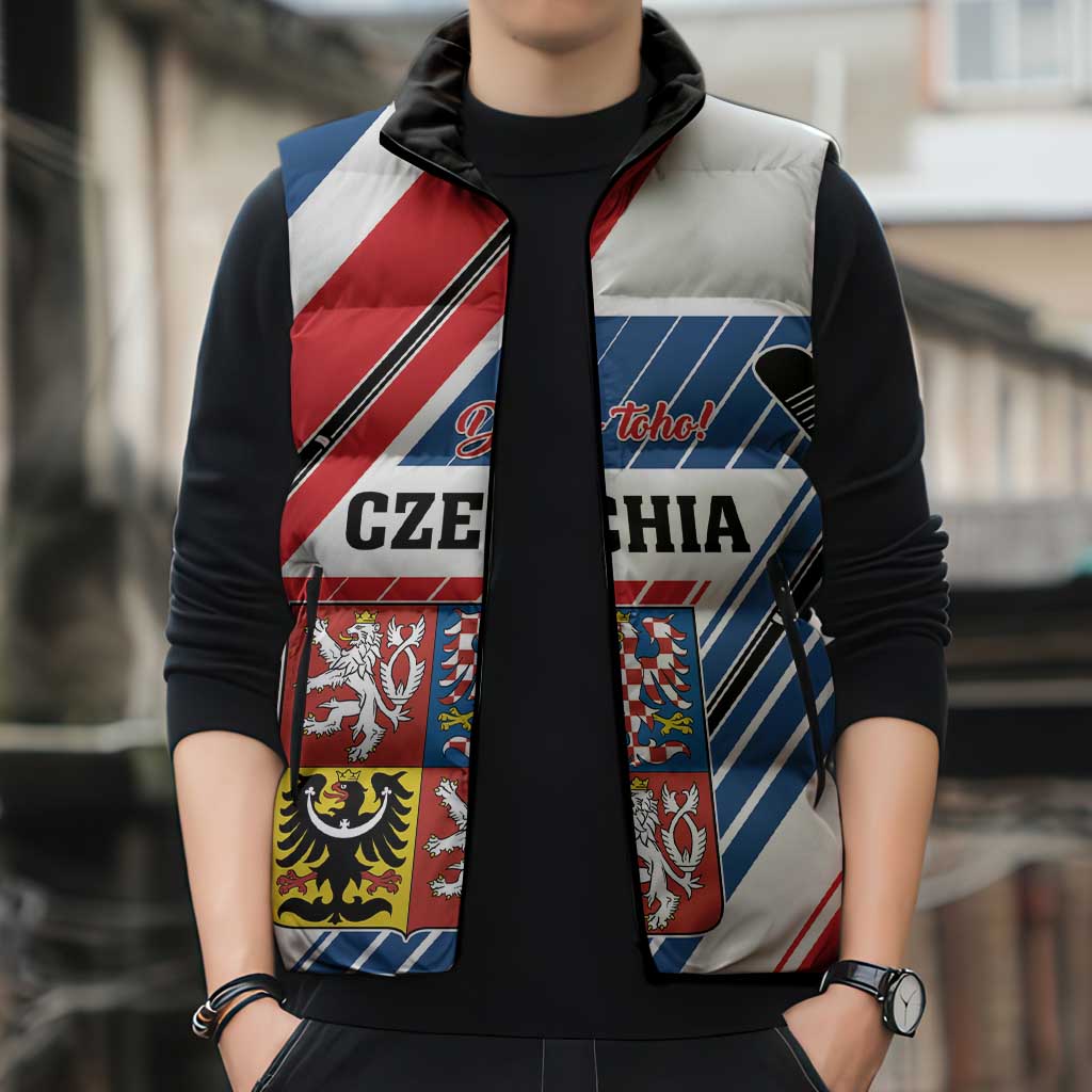 Custom Hockey 2026 Czech Republic Sleeveless Puffer Jacket Team Czechia Go Champions - Wonder Print Shop