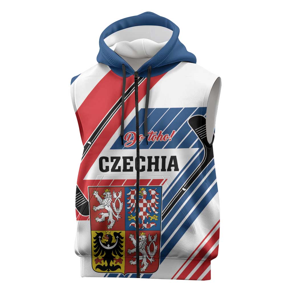 Custom Hockey 2026 Czech Republic Sleeveless Zip Hoodie Team Czechia Go Champions - Wonder Print Shop