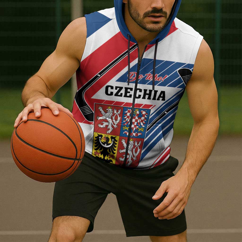 Custom Hockey 2026 Czech Republic Sleeveless Zip Hoodie Team Czechia Go Champions - Wonder Print Shop