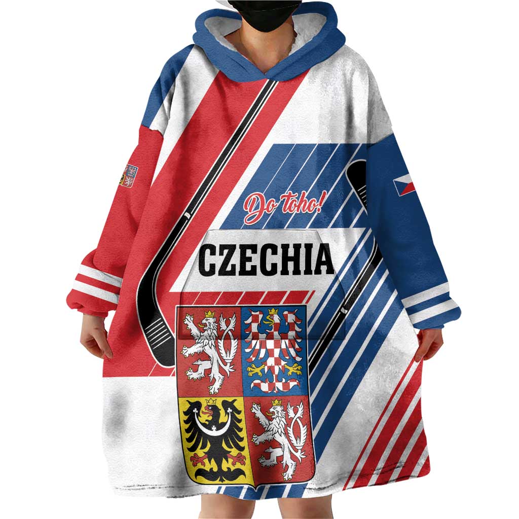 Custom Hockey 2026 Czech Republic Wearable Blanket Hoodie Team Czechia Go Champions - Wonder Print Shop