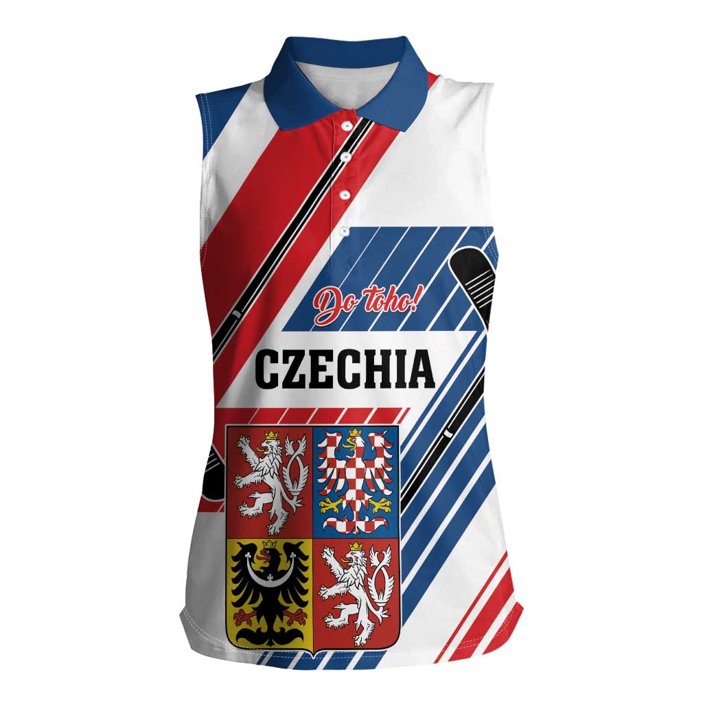 Custom Hockey 2026 Czech Republic Women Sleeveless Polo Shirt Team Czechia Go Champions - Wonder Print Shop