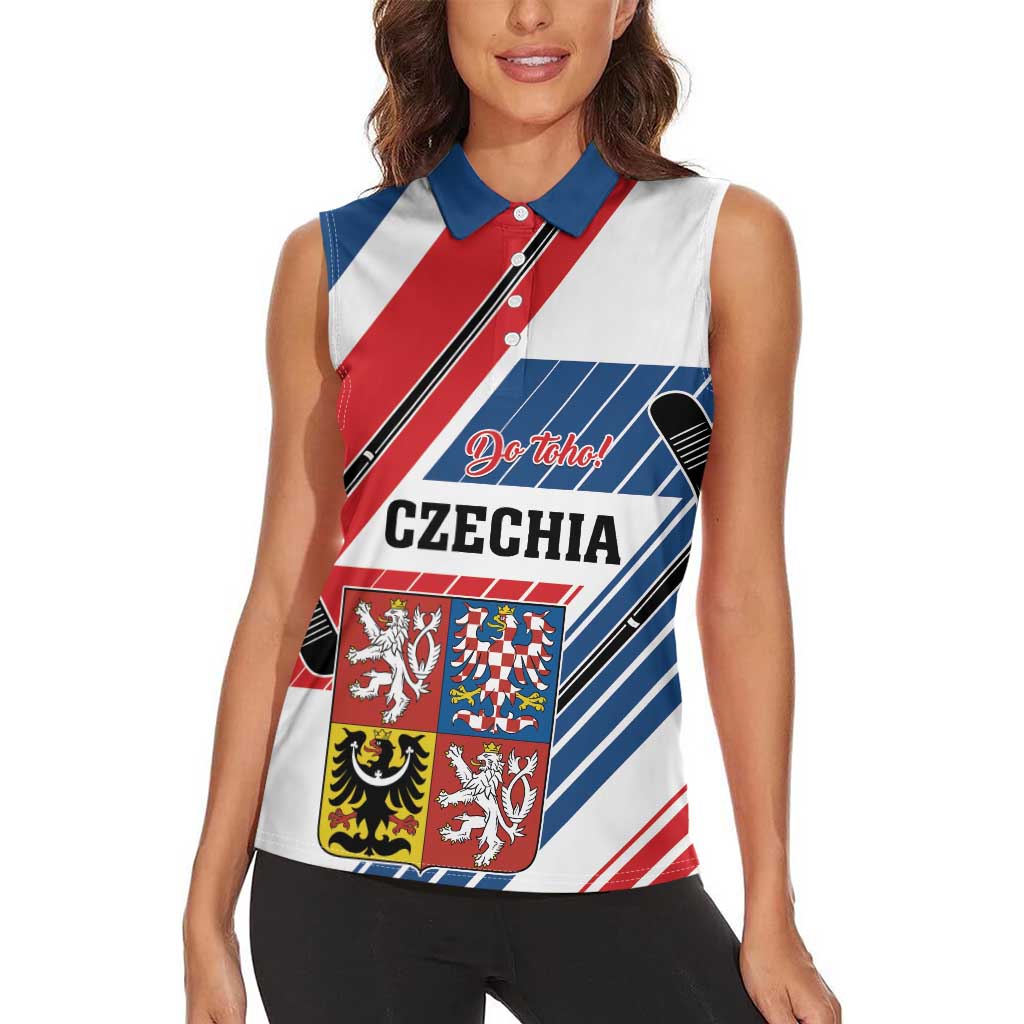 Custom Hockey 2026 Czech Republic Women Sleeveless Polo Shirt Team Czechia Go Champions - Wonder Print Shop