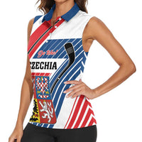 Custom Hockey 2026 Czech Republic Women Sleeveless Polo Shirt Team Czechia Go Champions - Wonder Print Shop