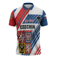 Custom Hockey 2026 Czech Republic Zipper Polo Shirt Team Czechia Go Champions - Wonder Print Shop