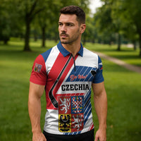 Custom Hockey 2026 Czech Republic Zipper Polo Shirt Team Czechia Go Champions - Wonder Print Shop